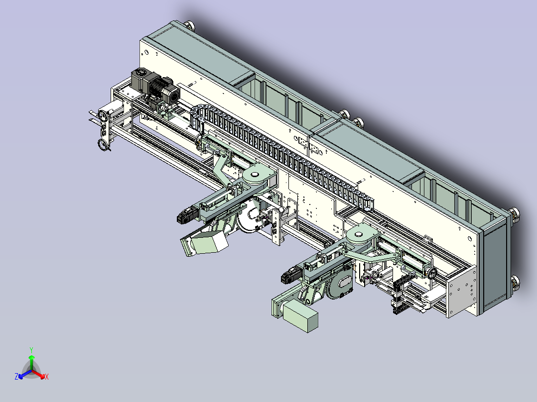 橡胶条自动化定长与多芯压合自动化线体主视图