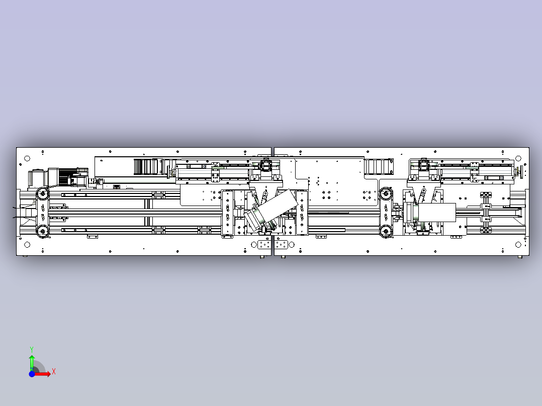 橡胶条自动化定长与多芯压合自动化线体前视图