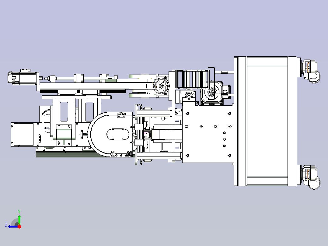 橡胶条自动化定长与多芯压合自动化线体右视图