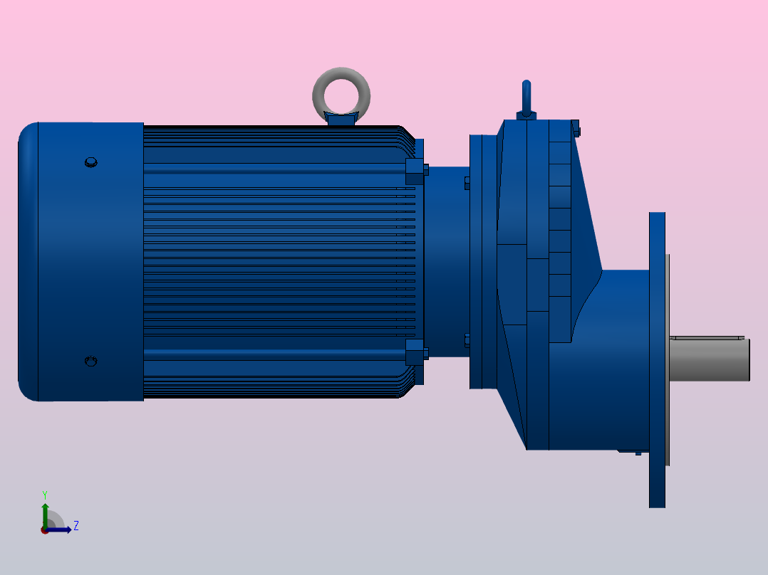 RXF97法兰轴伸式安装斜齿轮减速机RX97-Y15-4P-160L-M1-0°-Φ350左视图
