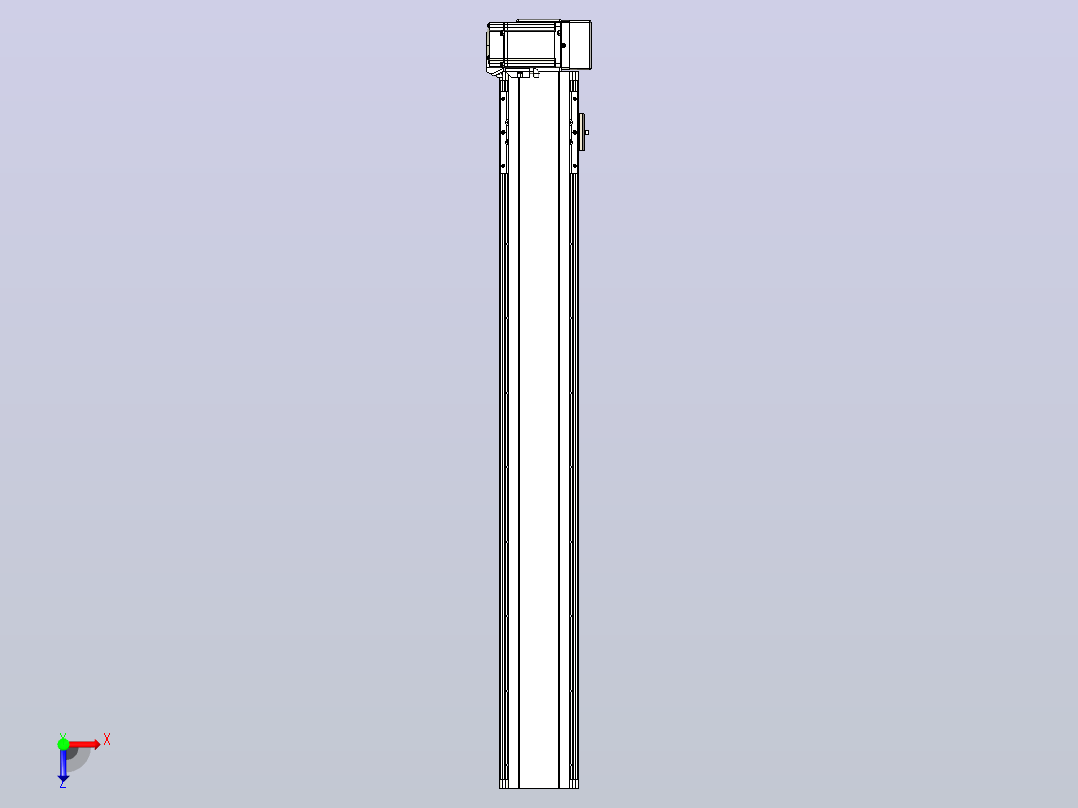 皮带直线轴半封闭可选导轨TPA-HNB-105D-90-L750-LU-Y-P20-N3俯视图