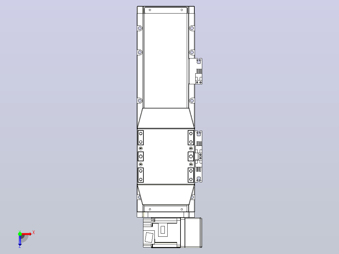 机器人皮带驱动直线轴TPA-GCB-120-P70-L150-RU-M20-N3俯视图