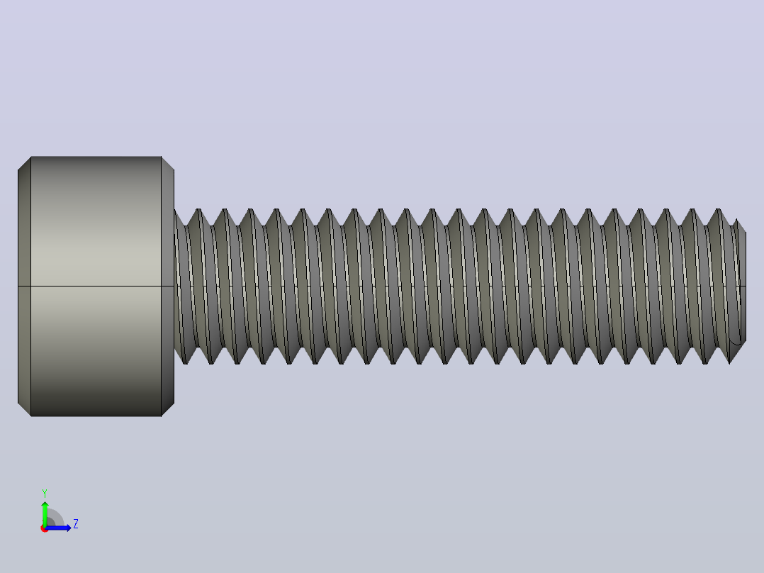 M6 x 1mm螺纹22mm长内六角螺钉.STEP左视图