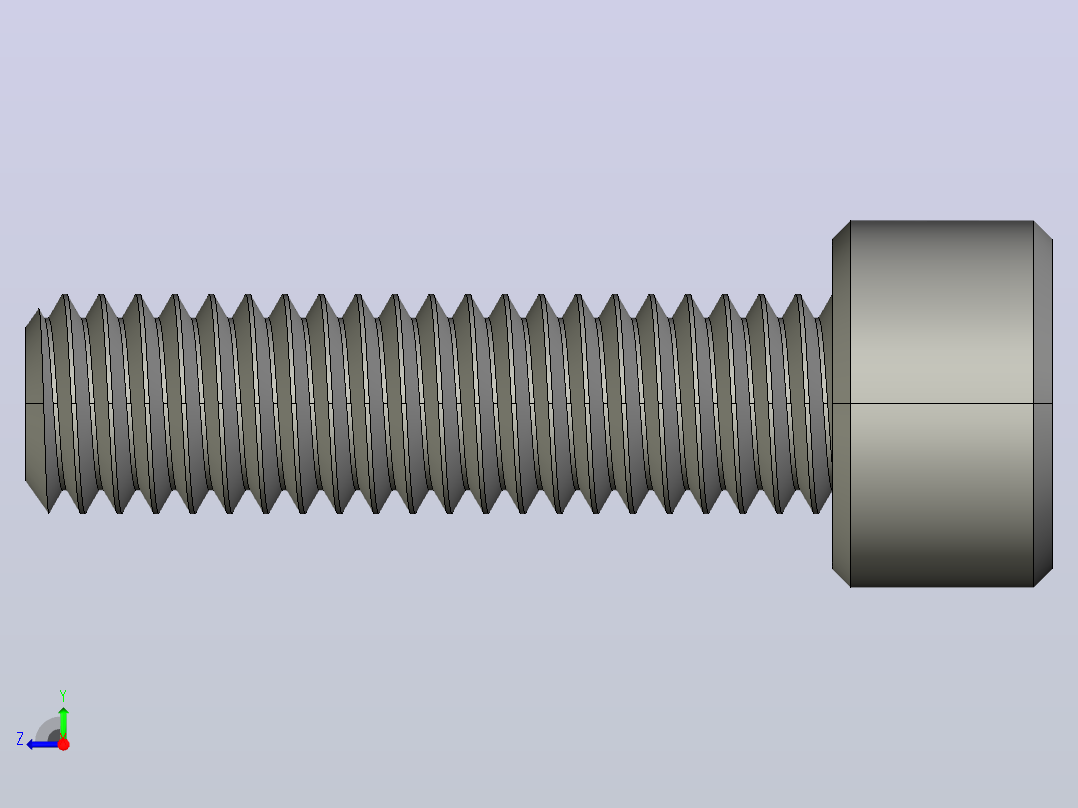 M6 x 1mm螺纹22mm长内六角螺钉.STEP右视图
