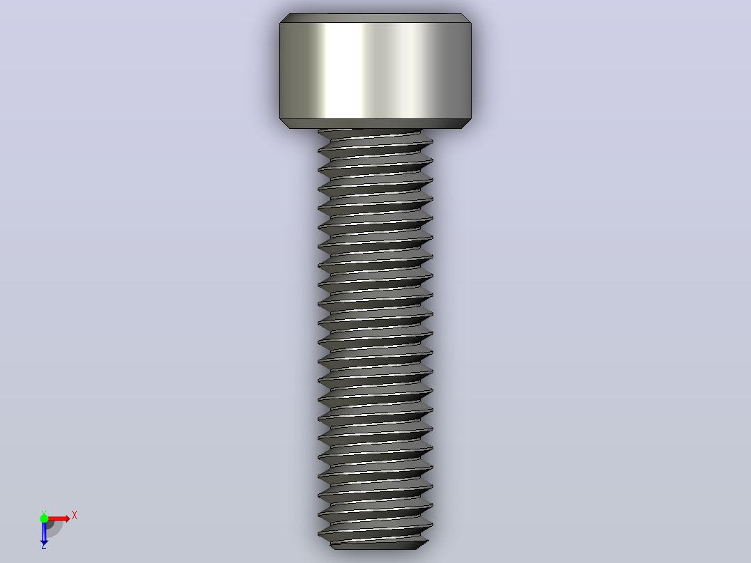 M6 x 1mm螺纹22mm长内六角螺钉.STEP俯视图
