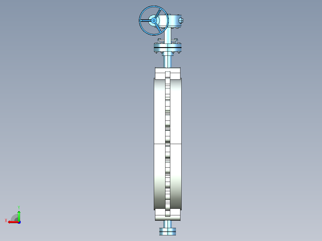 815L凸耳式美标蝶阀[API815L-32”]后视图