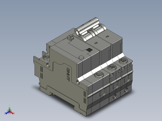 NXBLE-63ZB&amp;2P剩余电流动作断路器三维模型202307正等轴测缩略图