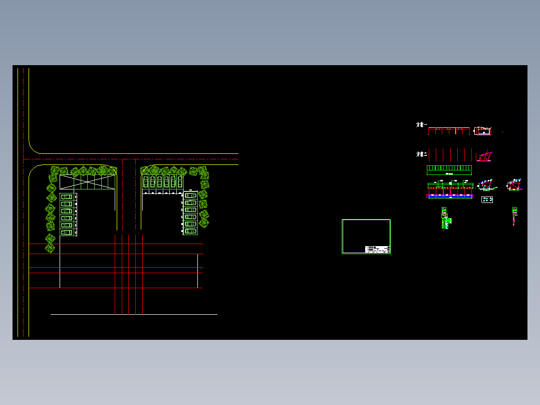 太阳能车棚设计CAD图纸图纸