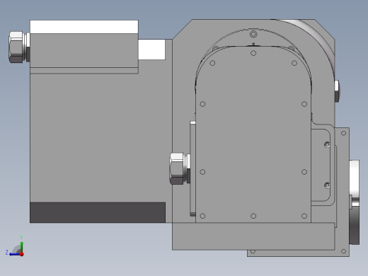 摇篮式五轴回转工作台3D图纸 E264右视缩略图