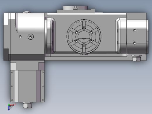 摇篮式五轴回转工作台3D图纸 E264俯视缩略图