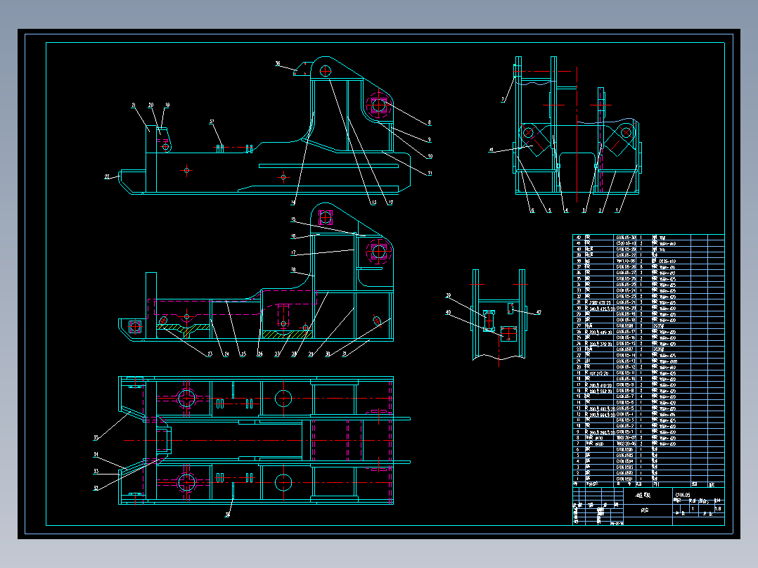 煤矿用液压支架底座图