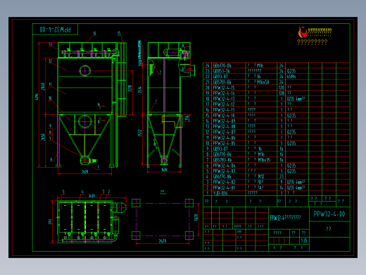 PPW32-4布袋除尘器总图详图