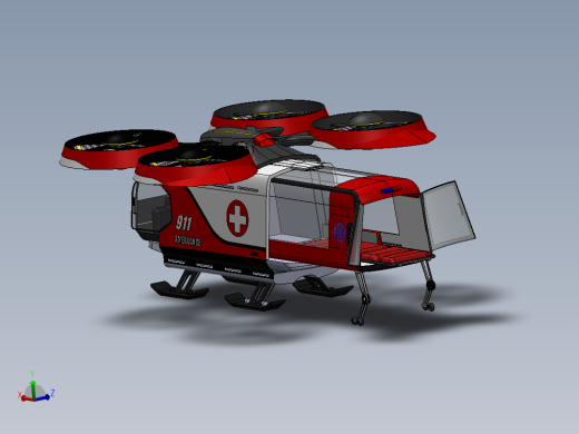 MRDx救援救护车概念模型3D图纸 Solidworks设计(1)