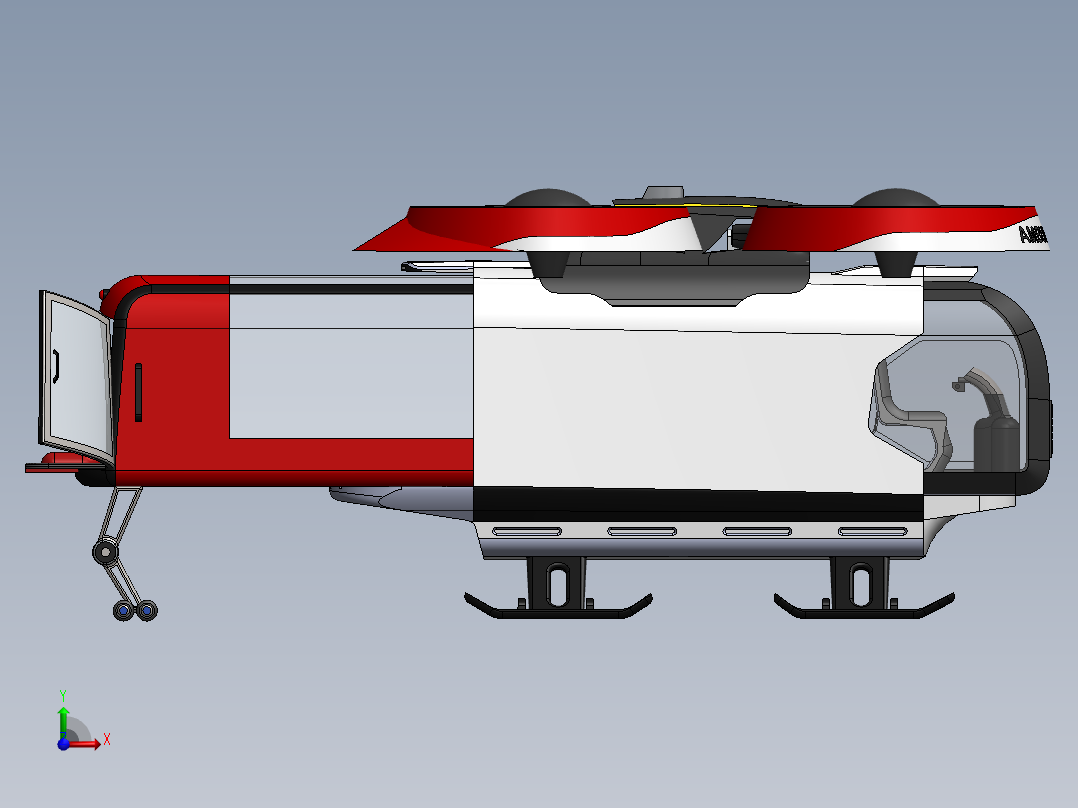 MRDx救援救护车概念模型3D图纸 Solidworks设计(1)前视图