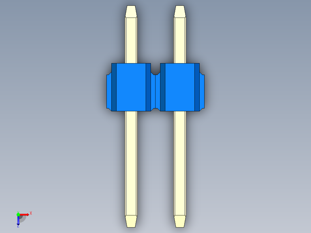 彩色公头100mil（2.54mm）系列-DS1021_blue_2x02p_100mil_Type1_rev1.0俯视图