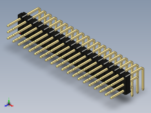 彩色公排针 100mil 2.54mm 系列-DS1022_black_3x20p_100mil_TypeD_rev1.0