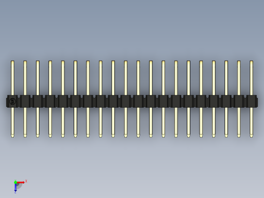 彩色公排针 100mil 2.54mm 系列-DS1022_black_3x20p_100mil_TypeD_rev1.0俯视缩略图