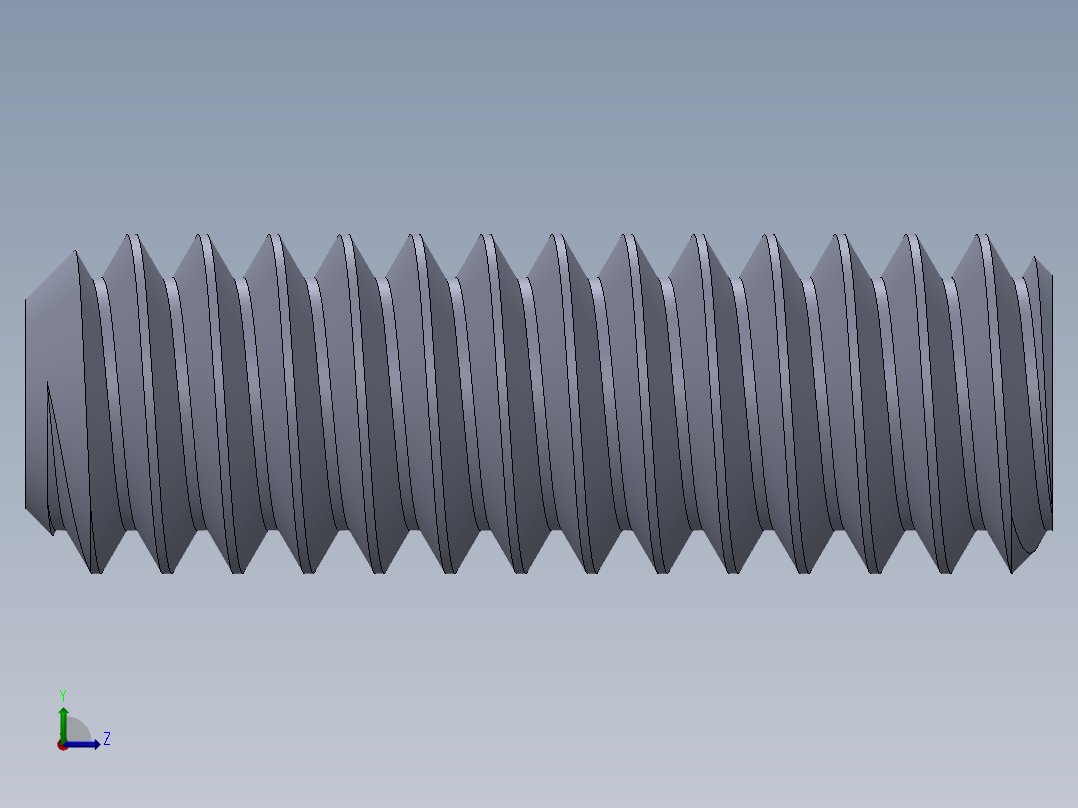 UNC 平头紧定螺钉-UNC SET SCREW 2-58 x 0.250.SLDPRT左视图