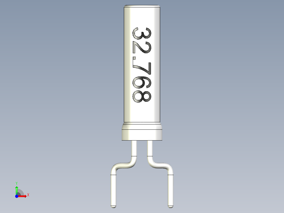 CFPX-56手表晶体，标记频率32，768 kHz。SMD和通孔型号前视图