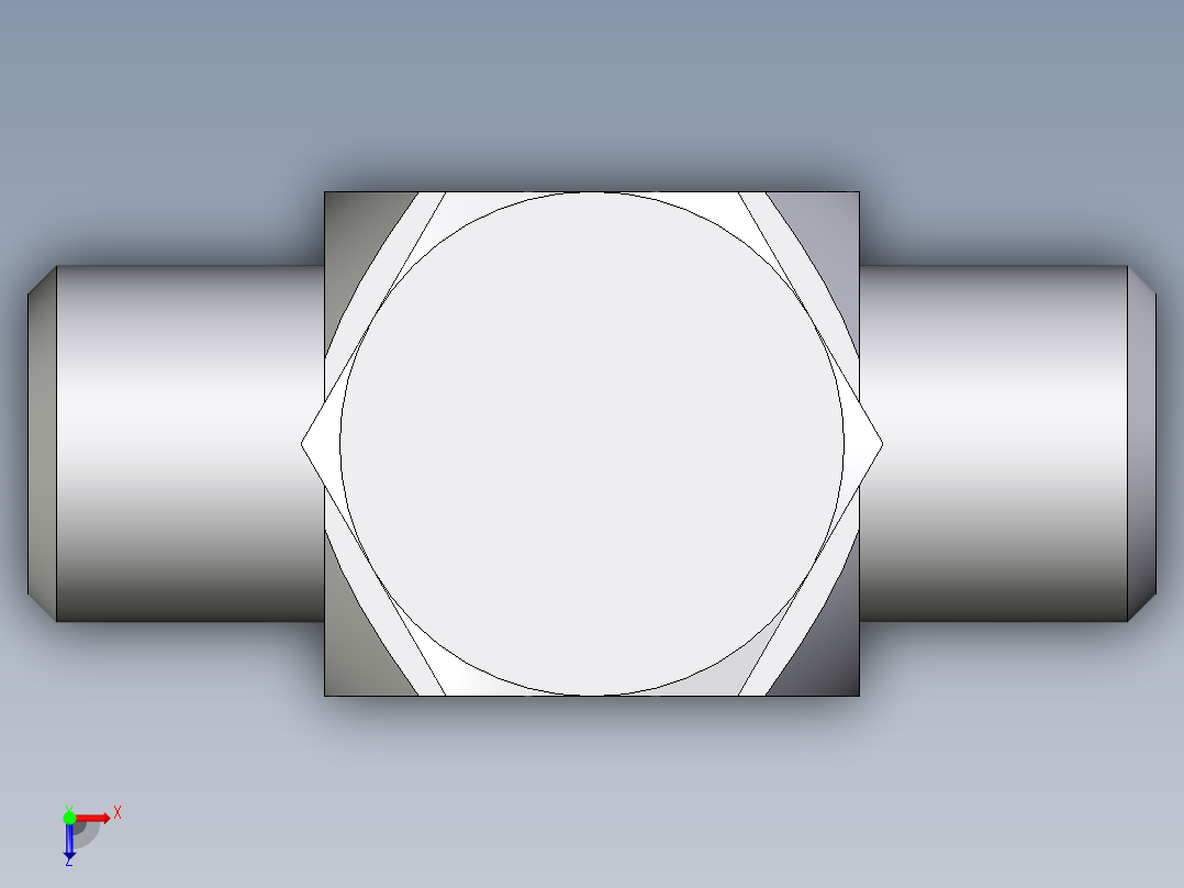 卡套式工业通用硬管接头EO_High_pressure_banjo_tee_TH06LRKDOMD71俯视图