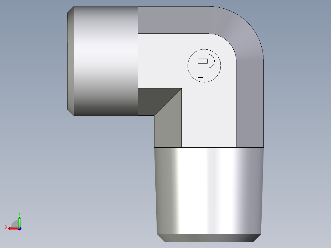 卡套式工业通用硬管接头EO_Male_stud_elbow_WE10LLR71X后视图
