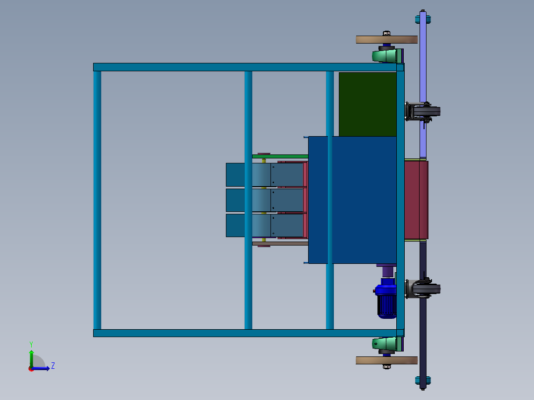 半自动网球捡球机设计左视图