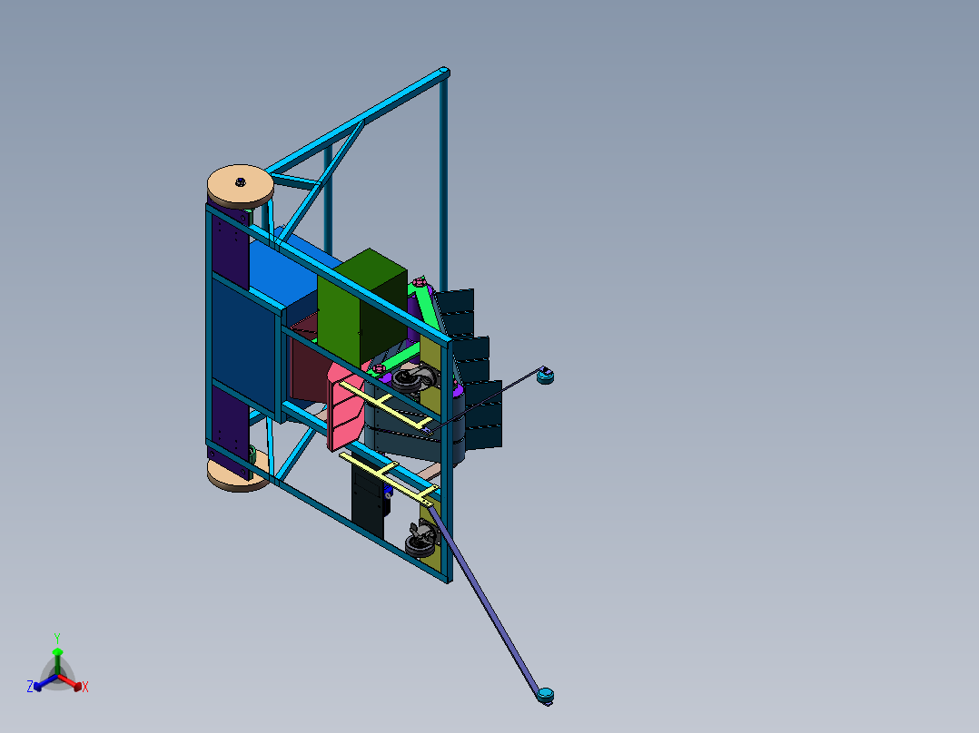 半自动网球捡球机设计正等轴测图