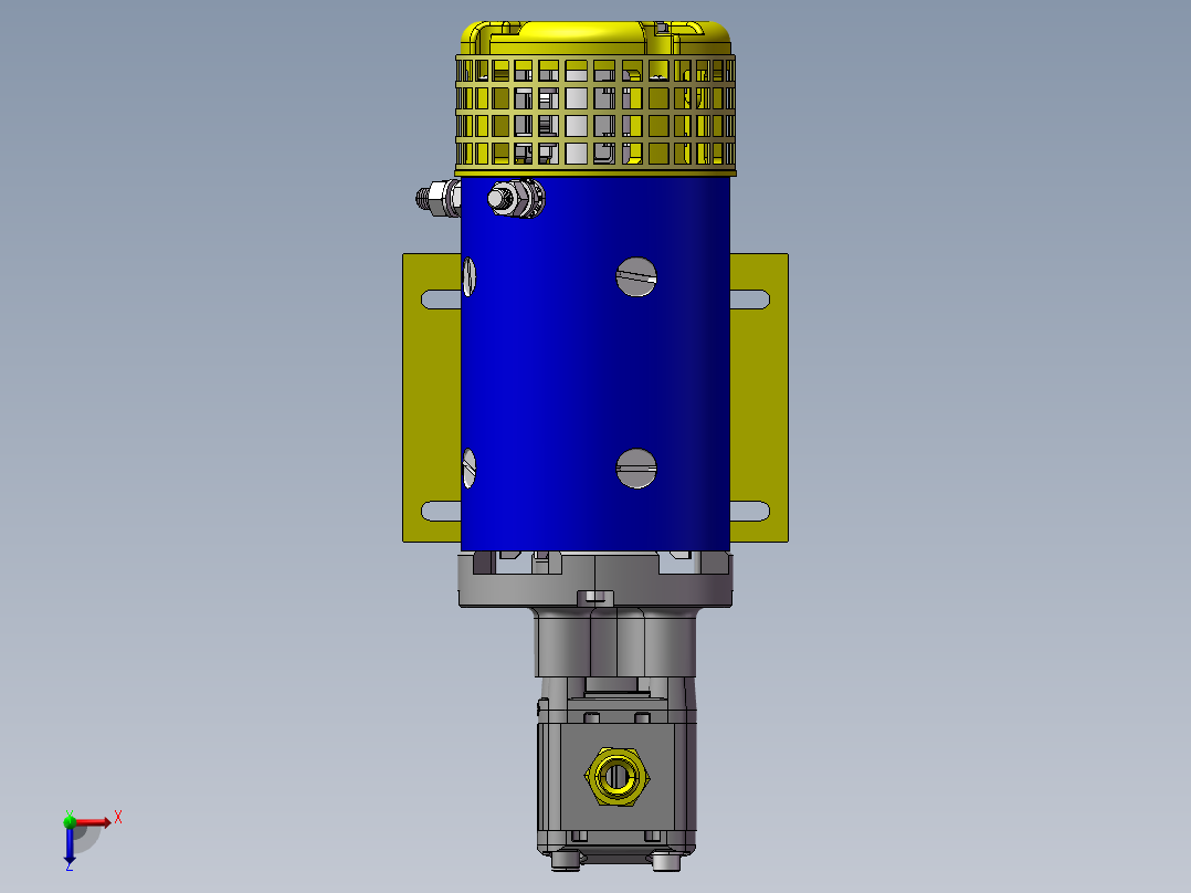 直流电机泵组装俯视图