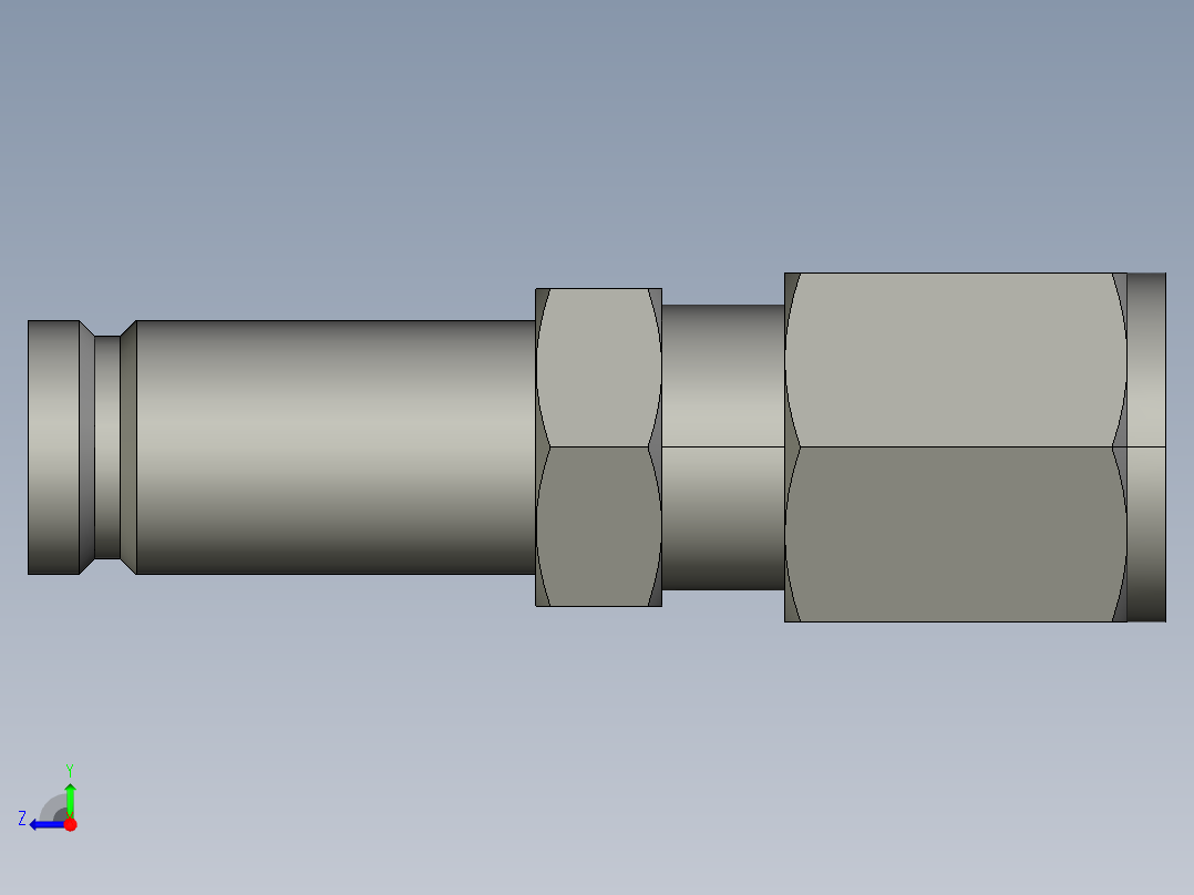 卡套式工业通用硬管接头8-6_trbu-s右视图