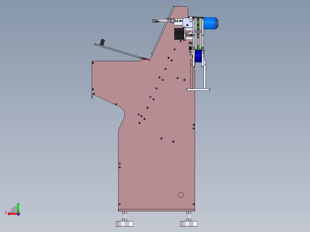 T564 推板式提升机模型图后视图