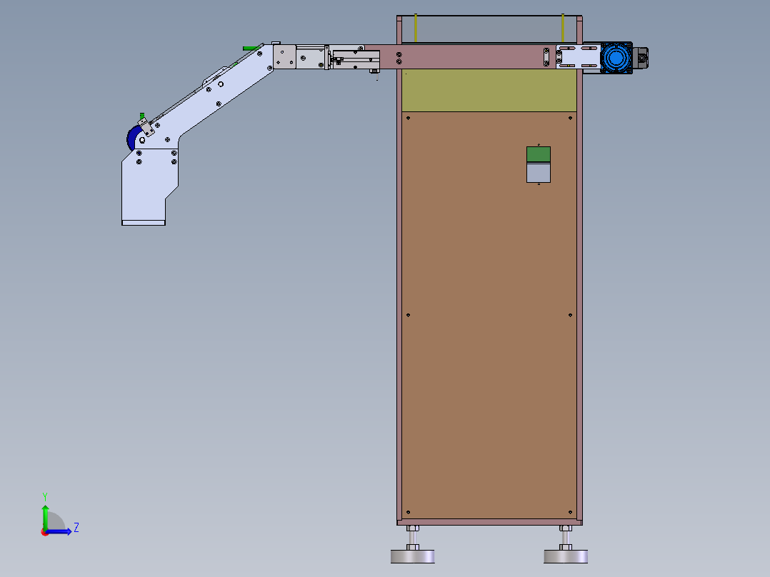T564 推板式提升机模型图左视图