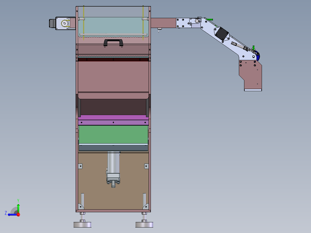 T564 推板式提升机模型图右视图