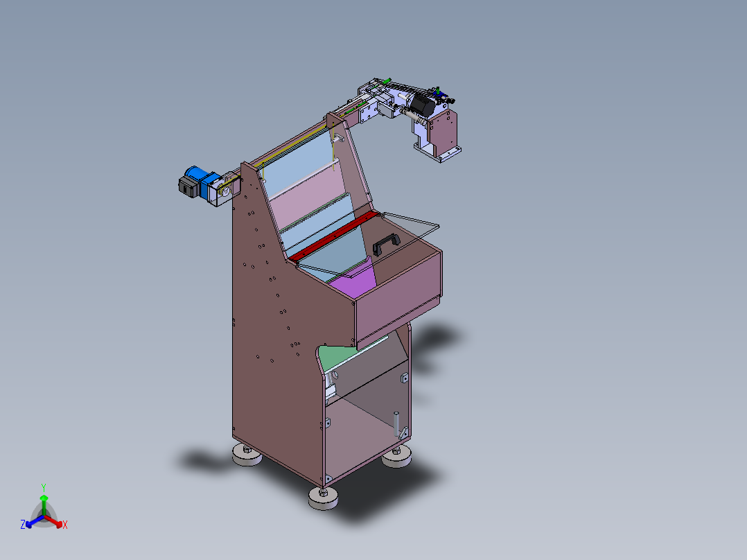 T564 推板式提升机模型图正等轴测图