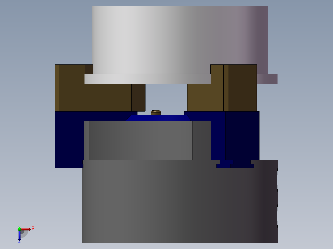 薄隔套筒车外圆夹具设计俯视图