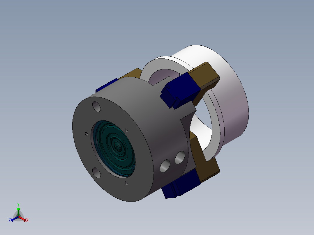 薄隔套筒车外圆夹具设计正等轴测图