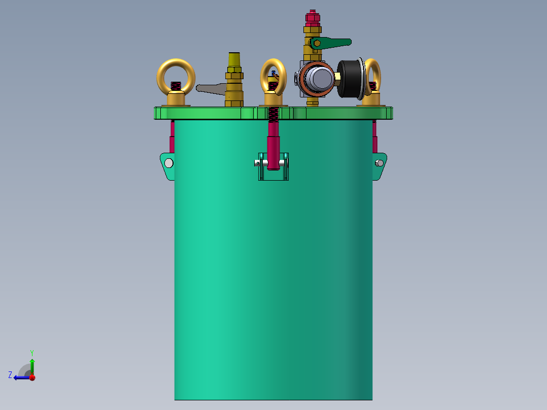 点胶2L压力桶右视图