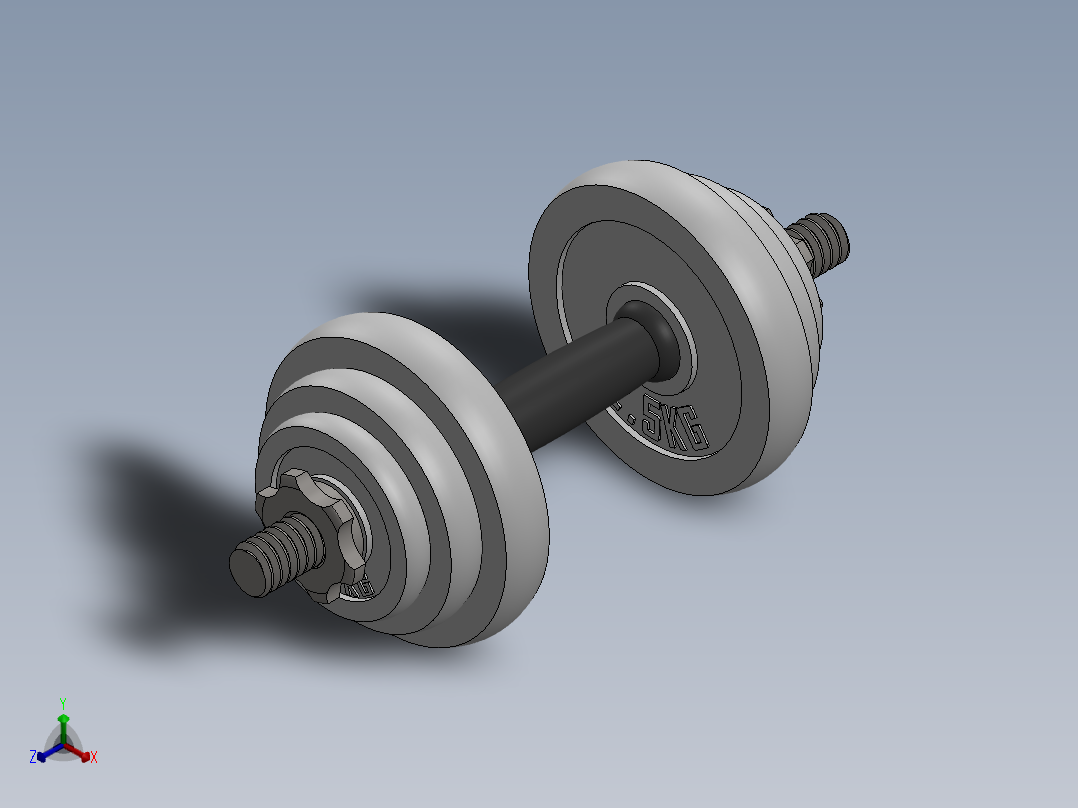 哑铃正等轴测图