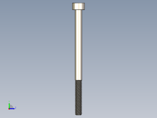 Screw_DIN_912_M4x60_A2.STEP公制内六角螺钉左视缩略图