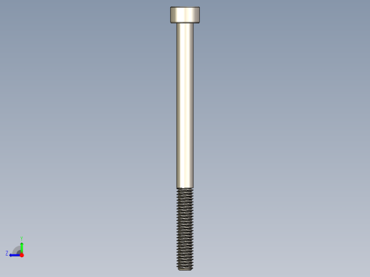 Screw_DIN_912_M4x60_A2.STEP公制内六角螺钉右视缩略图