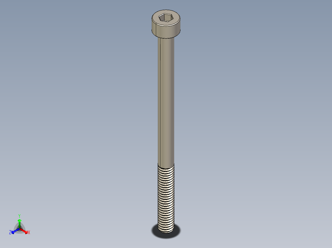 Screw_DIN_912_M4x60_A2.STEP公制内六角螺钉正等轴测图