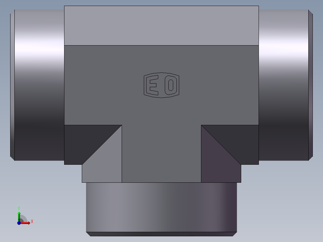AC+AD 三通接头 T、AC-45前视图