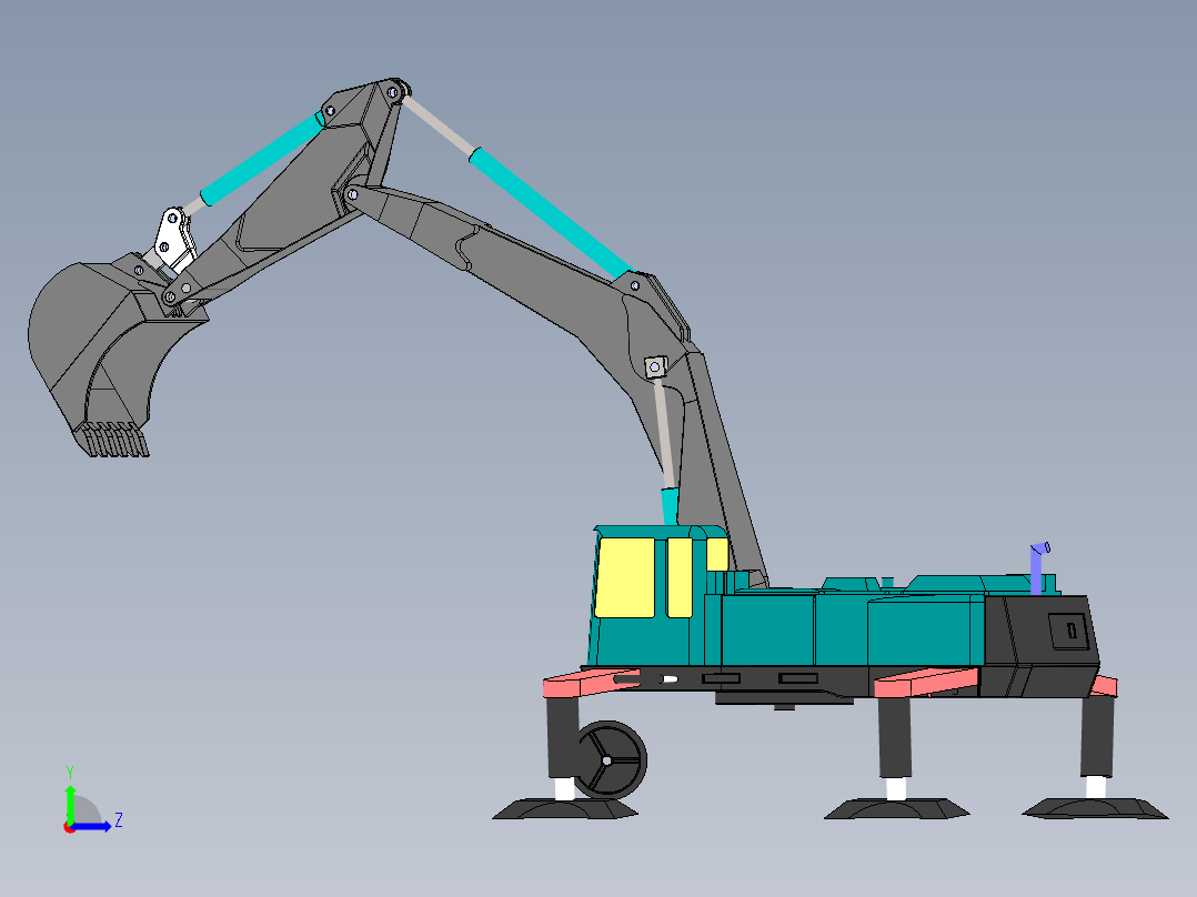 挖掘机、推土机(5)左视图