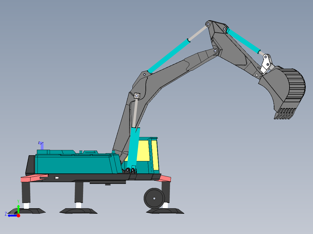 挖掘机、推土机(5)右视图