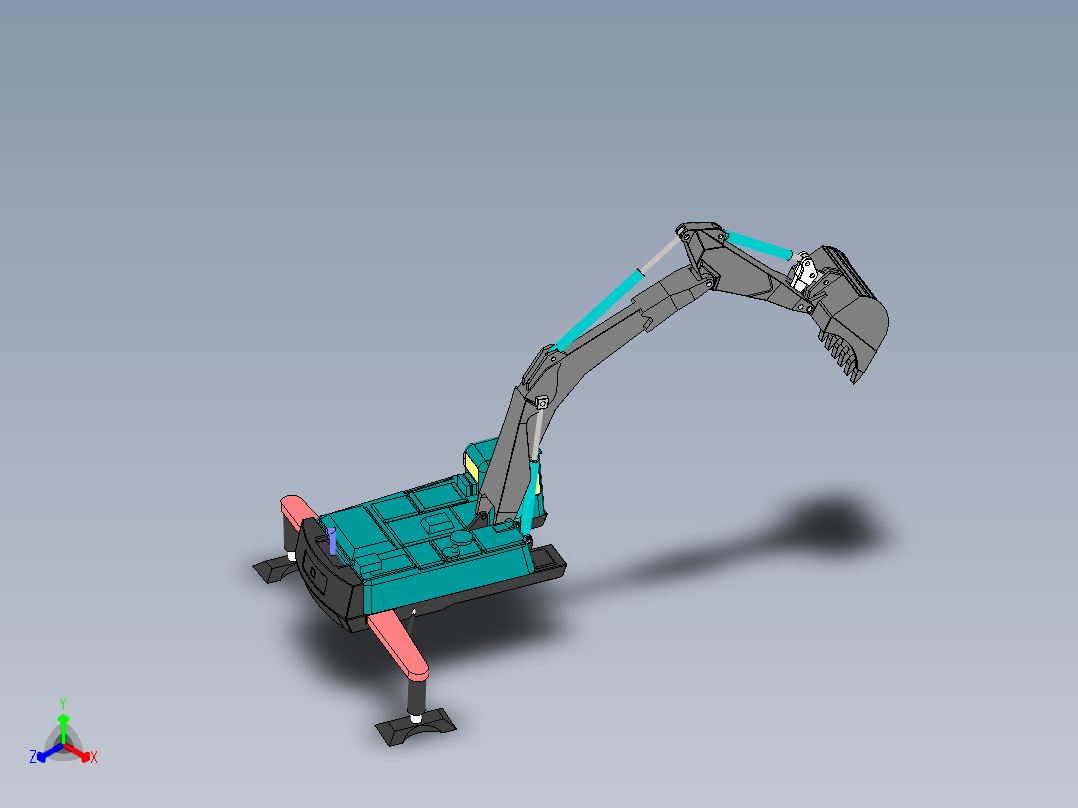 挖掘机、推土机(5)正等轴测图