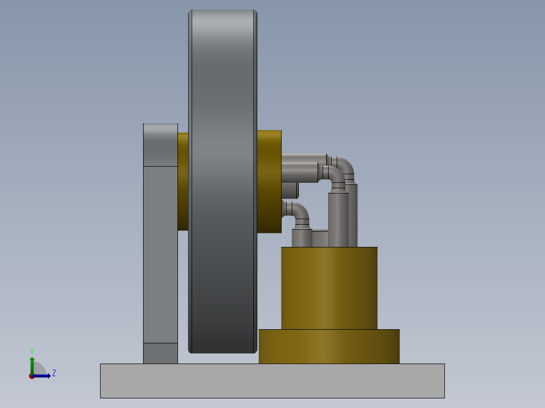 弯头发动机左视图