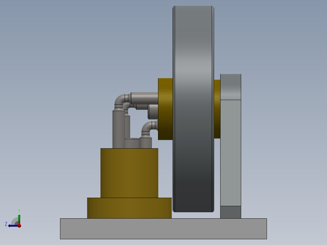 弯头发动机右视图