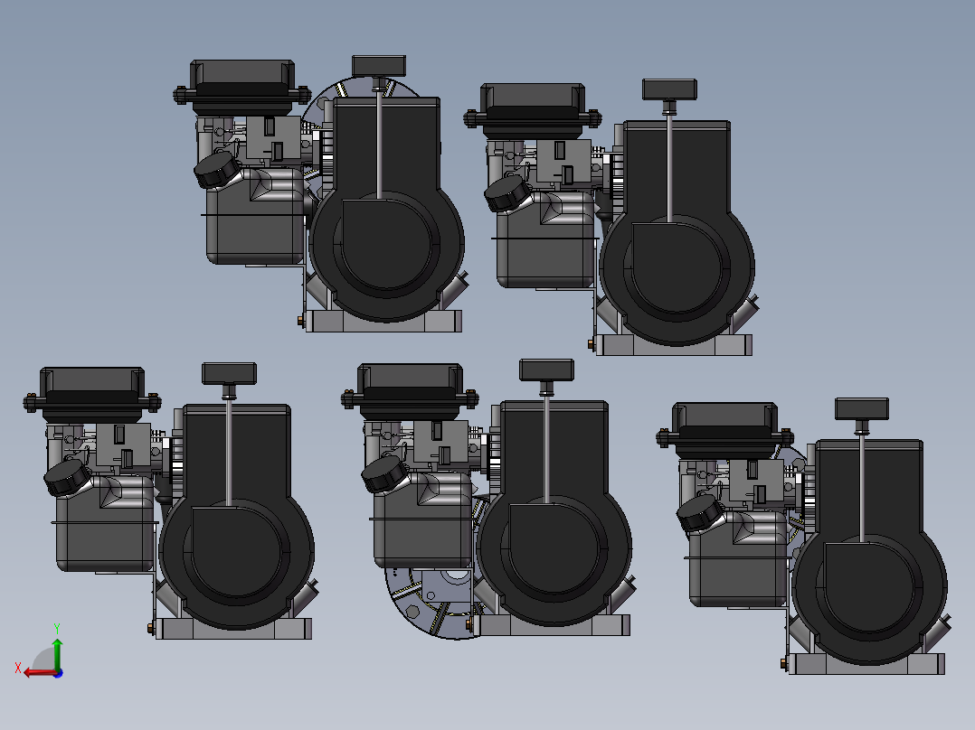 5款GE-100-A汽油机驱动的离心泵模型后视图
