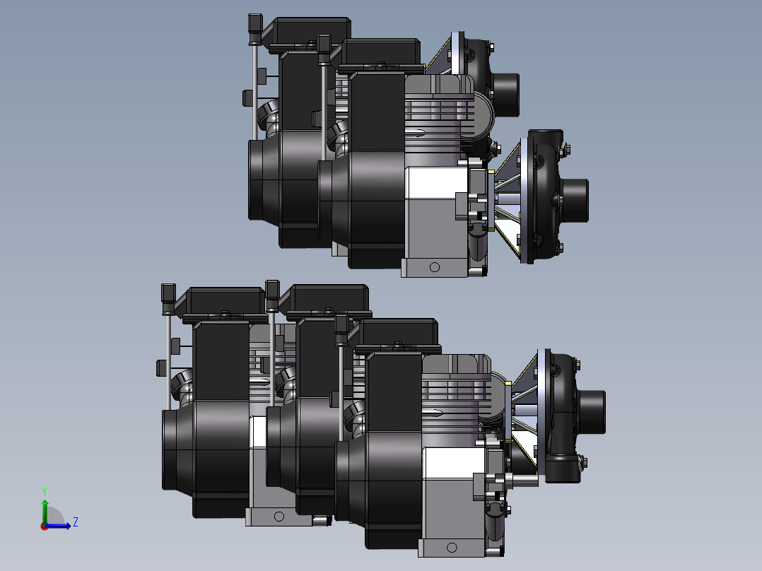 5款GE-100-A汽油机驱动的离心泵模型左视图