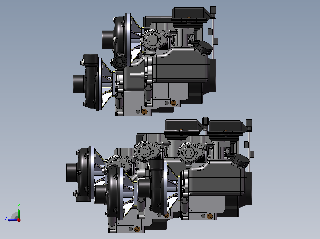 5款GE-100-A汽油机驱动的离心泵模型右视图