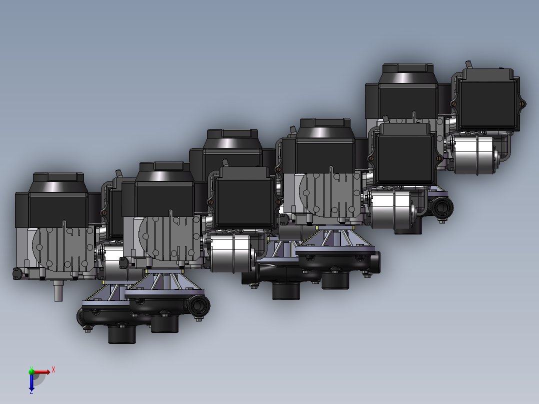 5款GE-100-A汽油机驱动的离心泵模型俯视图